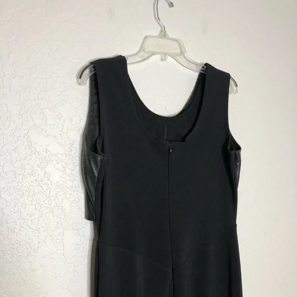 Andrea Isabella vintage black gold leather mesh sleeveless jumpsuit size Large